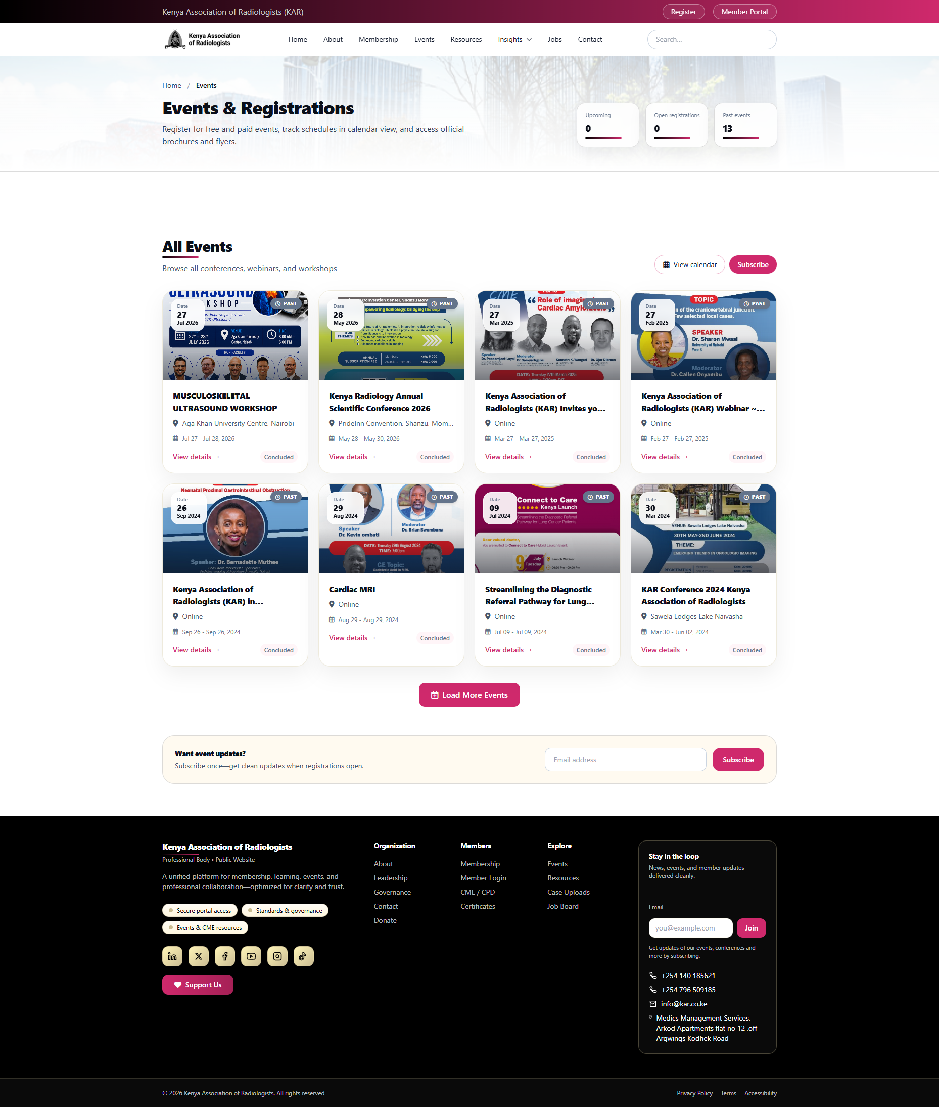 Events interface
