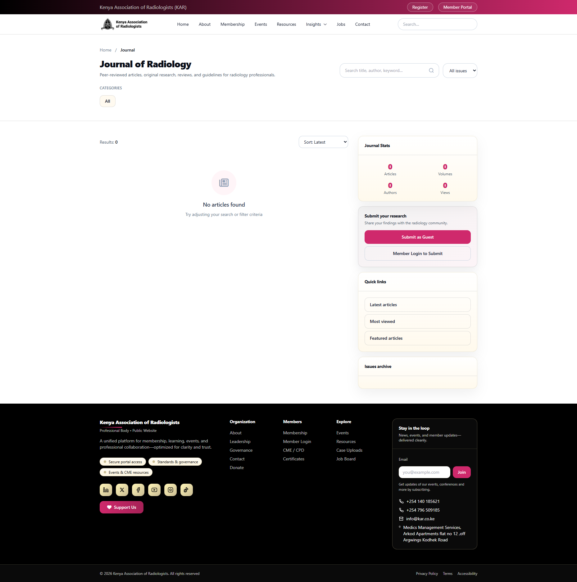 Journal interface