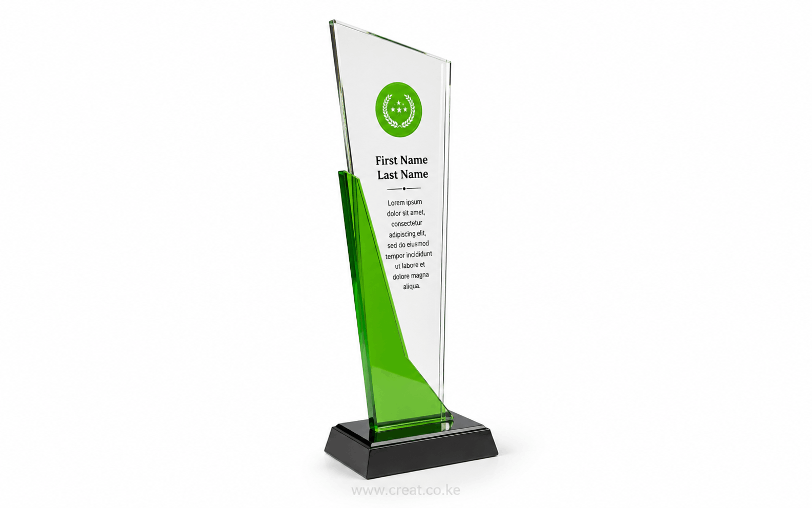 Long Custom Glass Award
