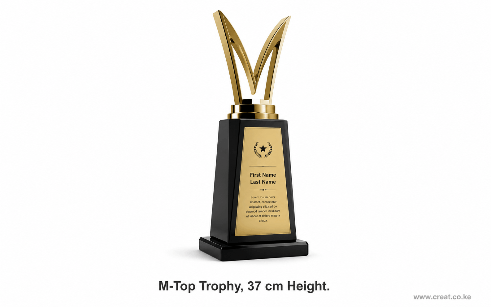 Custom M-Top Trophy, 37 cm Height 