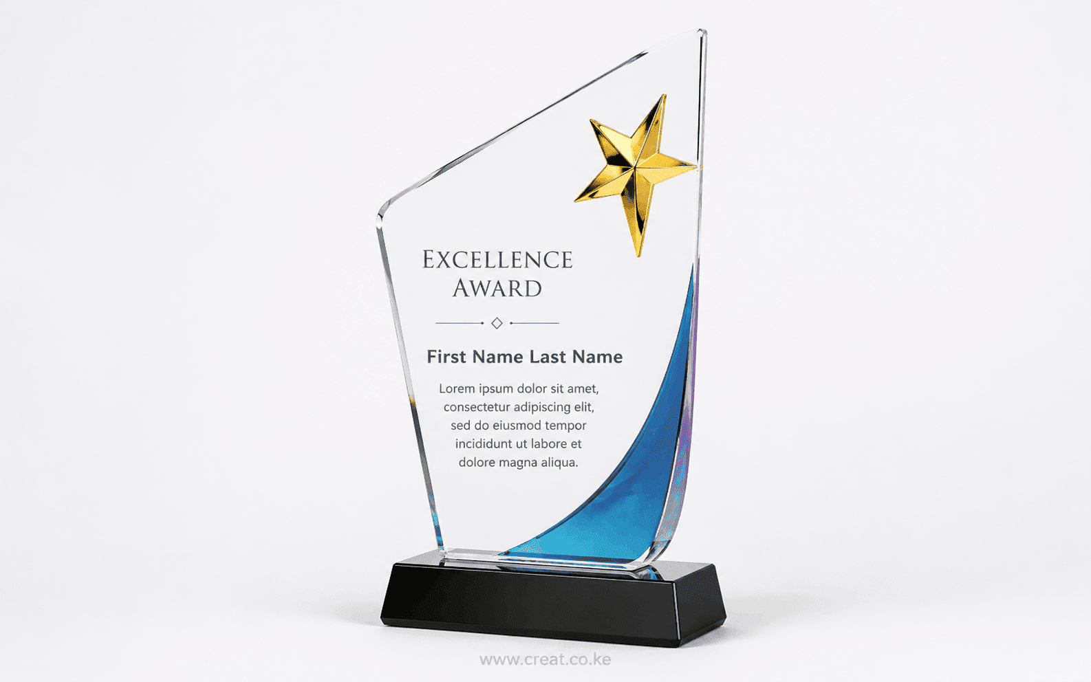 New Glass Excellence Award, 24 × 10 cm 