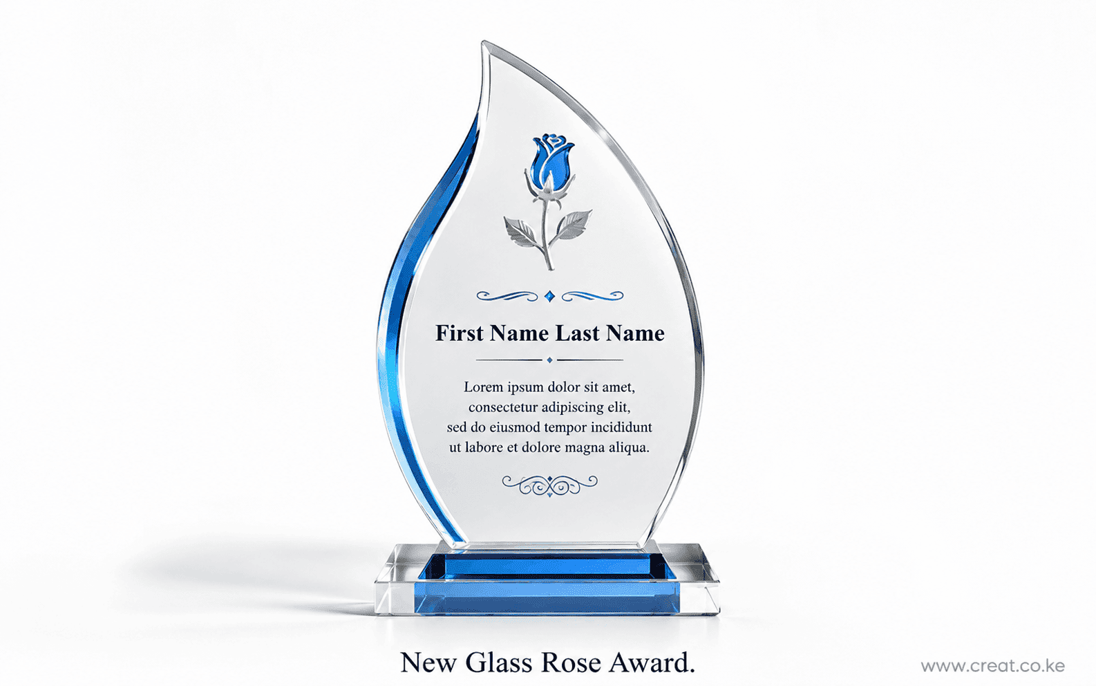 New Glass Rose Award, 18 × 12.5 cm 