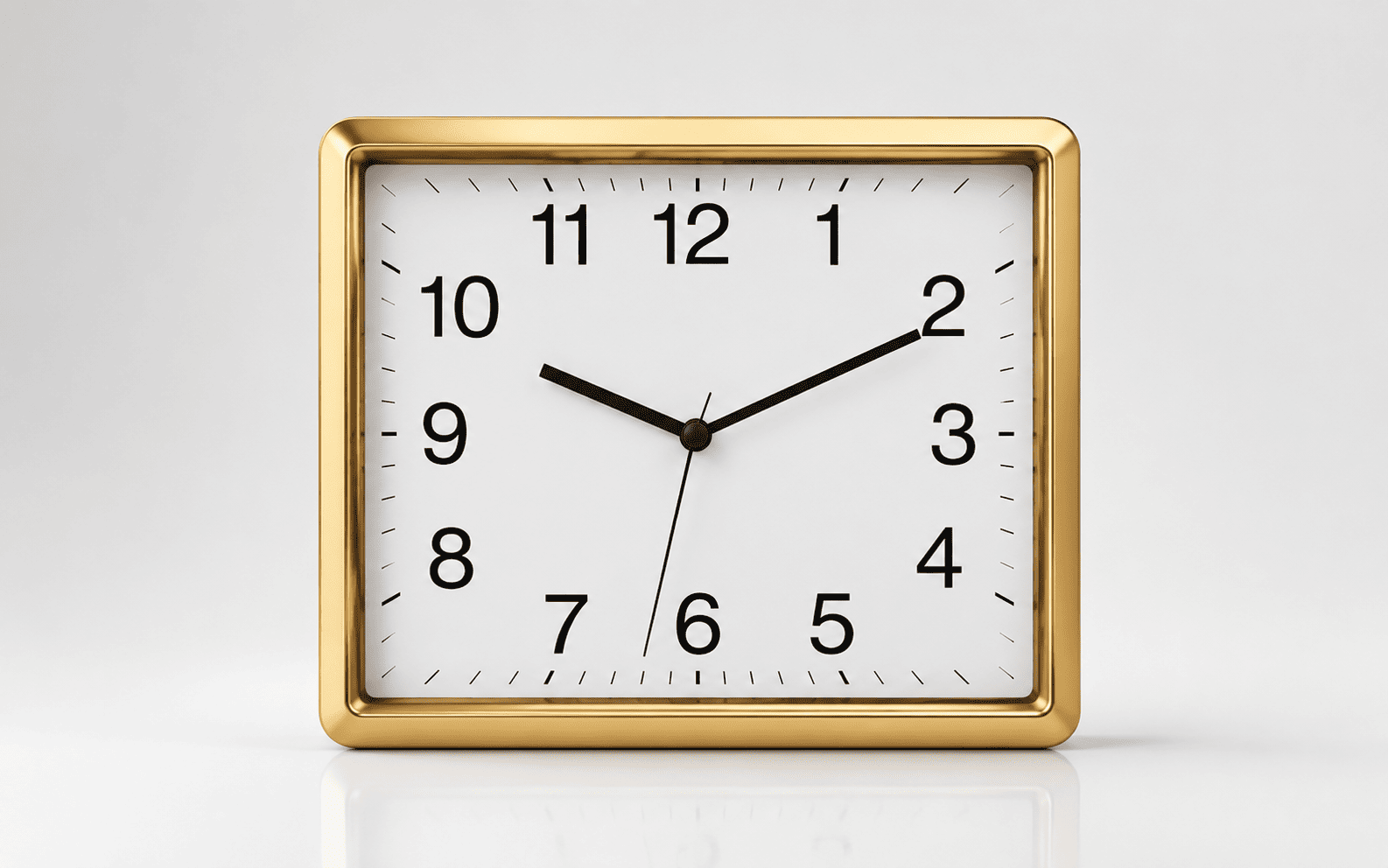 Gold Rectangular Wall Clock 