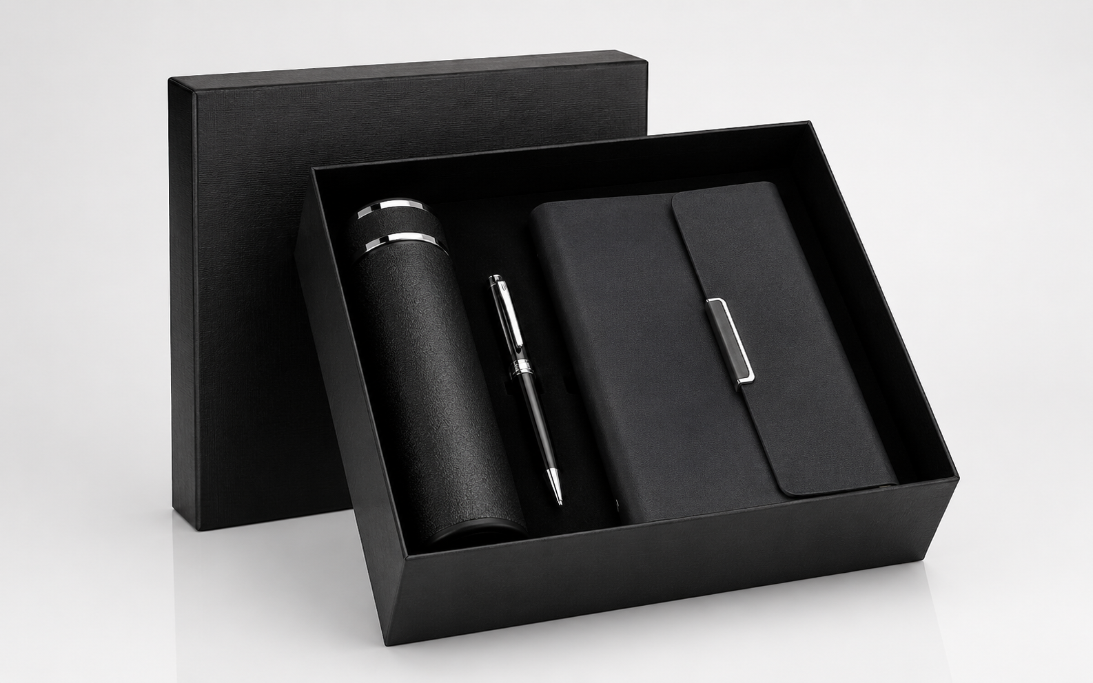 Executive Gift Set with Notebook, Flask and Pen 