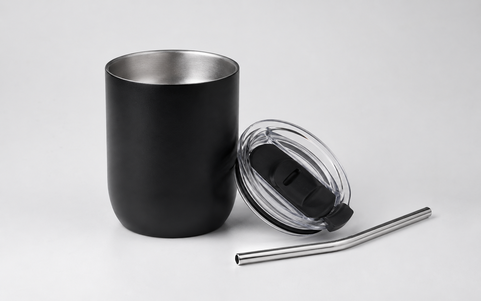 Black Short Tumbler Flask 