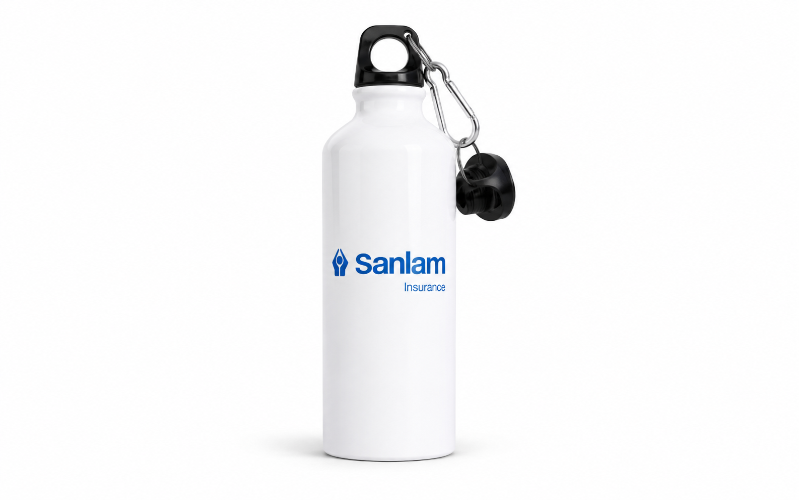 White Aluminium Water Bottle, 600 ml 