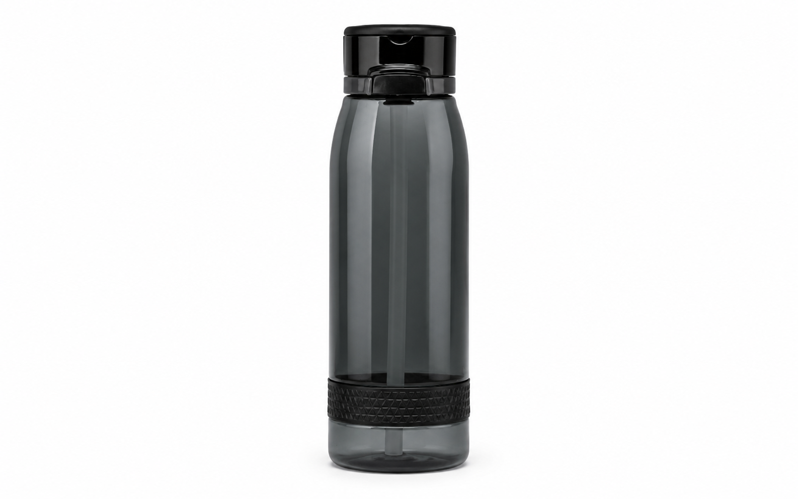 Black Plastic Water Bottle, 620 ml 