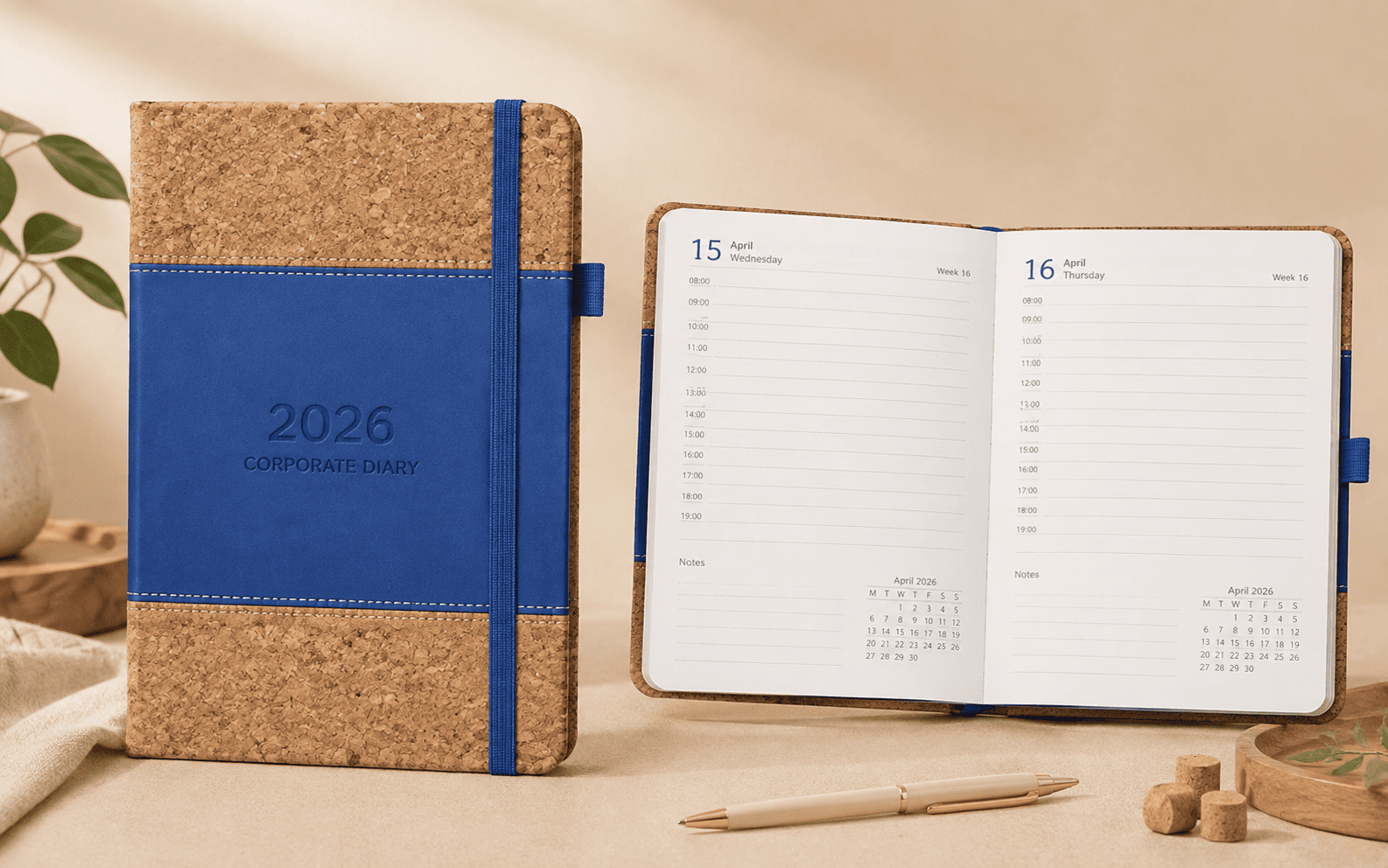 A5 Cork Eco-Friendly Corporate Diary 2026