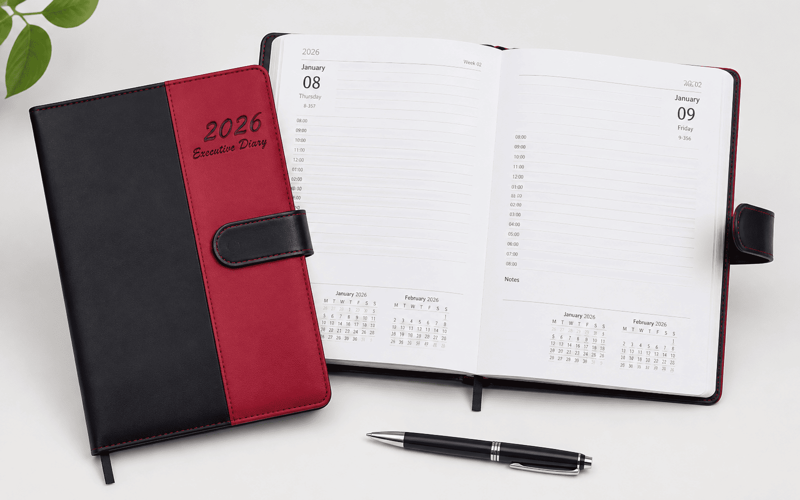 A5 PU Clasp Closure Executive Diary 2026 