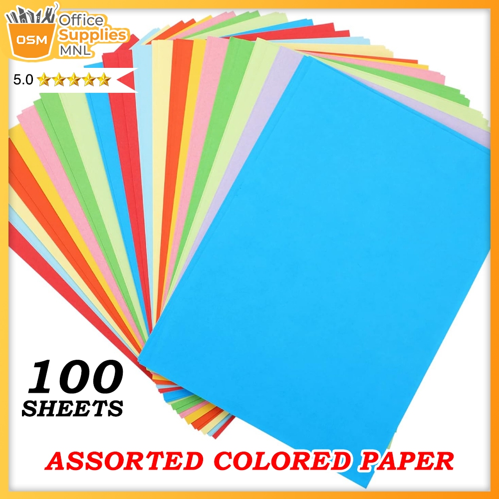 A4 Assorted Coloured Paper - 100 Sheets