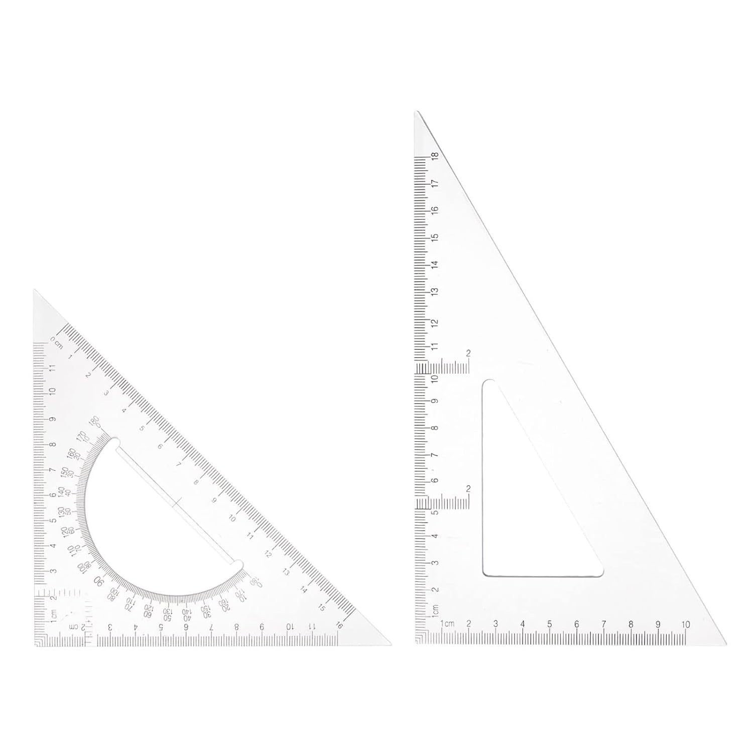 45 and 60 Degree Transparent Set Square Pair