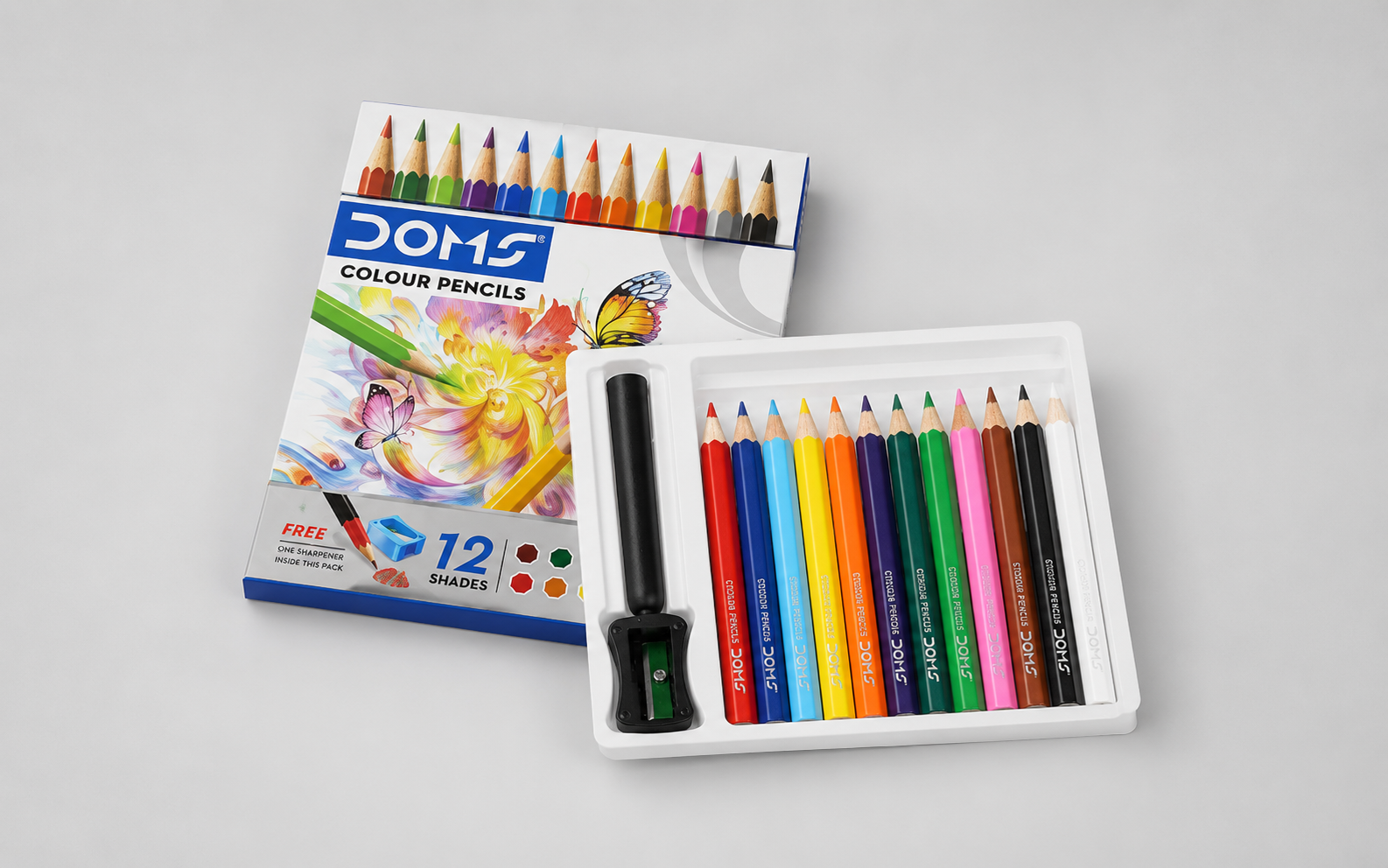 DOMS Half-Size Coloured Pencils - 12 Colours
