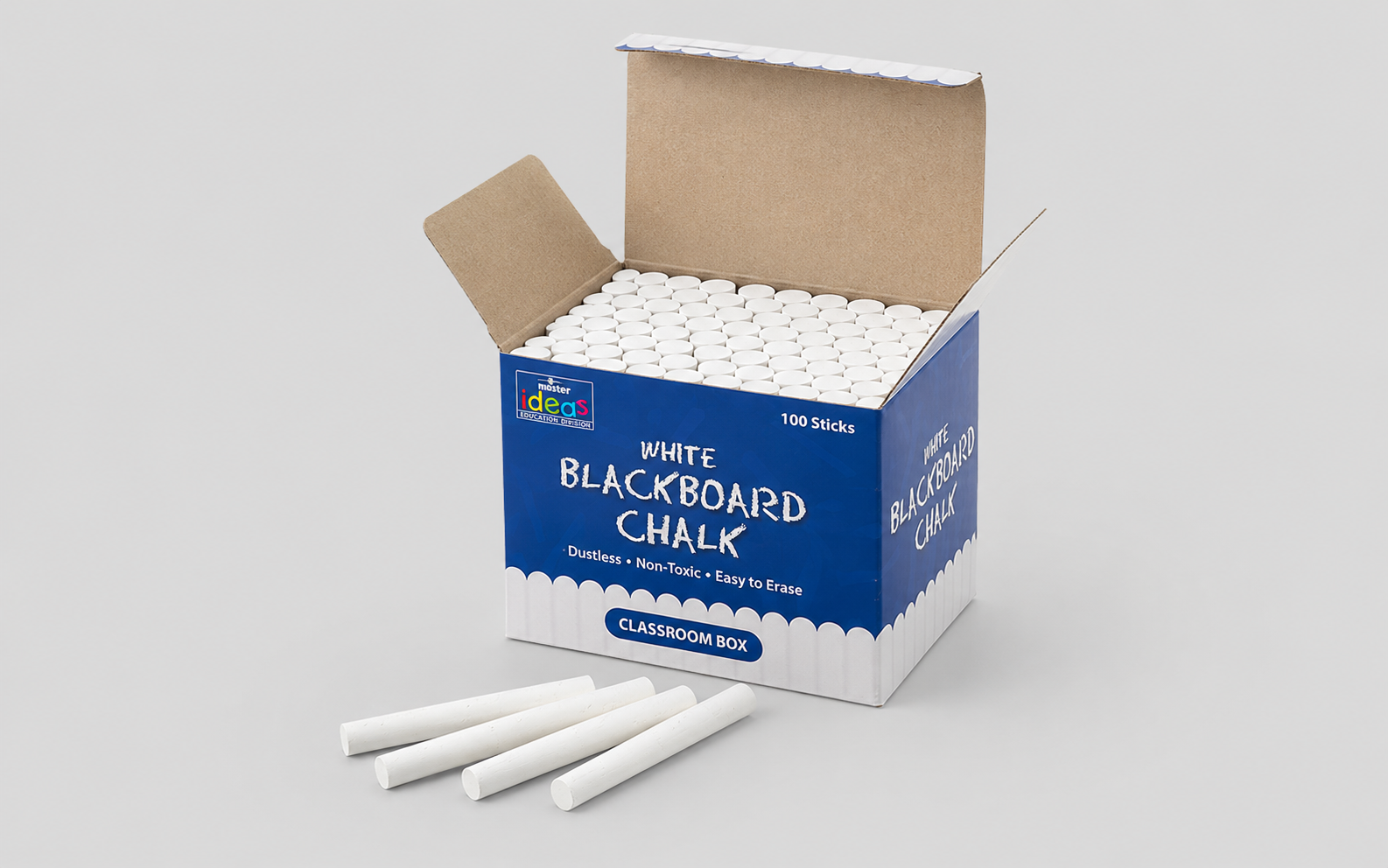 White Dustless Blackboard Chalk - Classroom Box