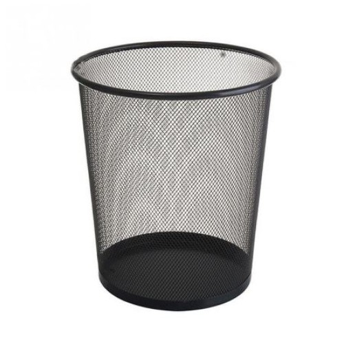 17L Metal Mesh Wastepaper Basket – Black Office Paper Bin 