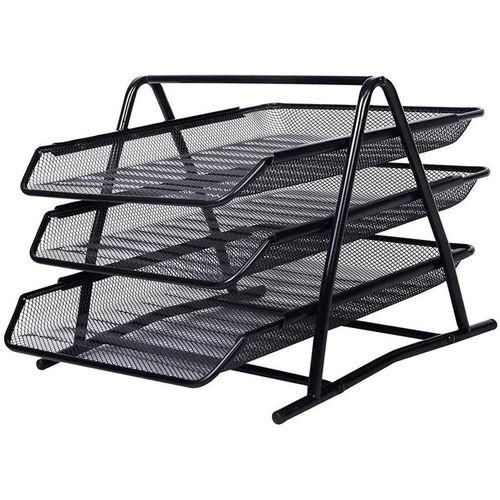 A4 Three-Tier Document Tray – Desktop File & Letter Organizer 