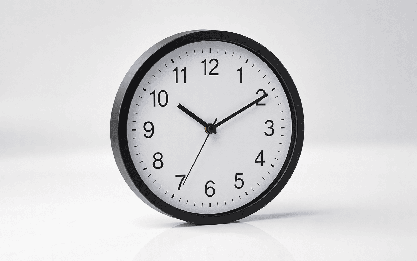 Black Round Wall Clock, 27 cm Diameter 