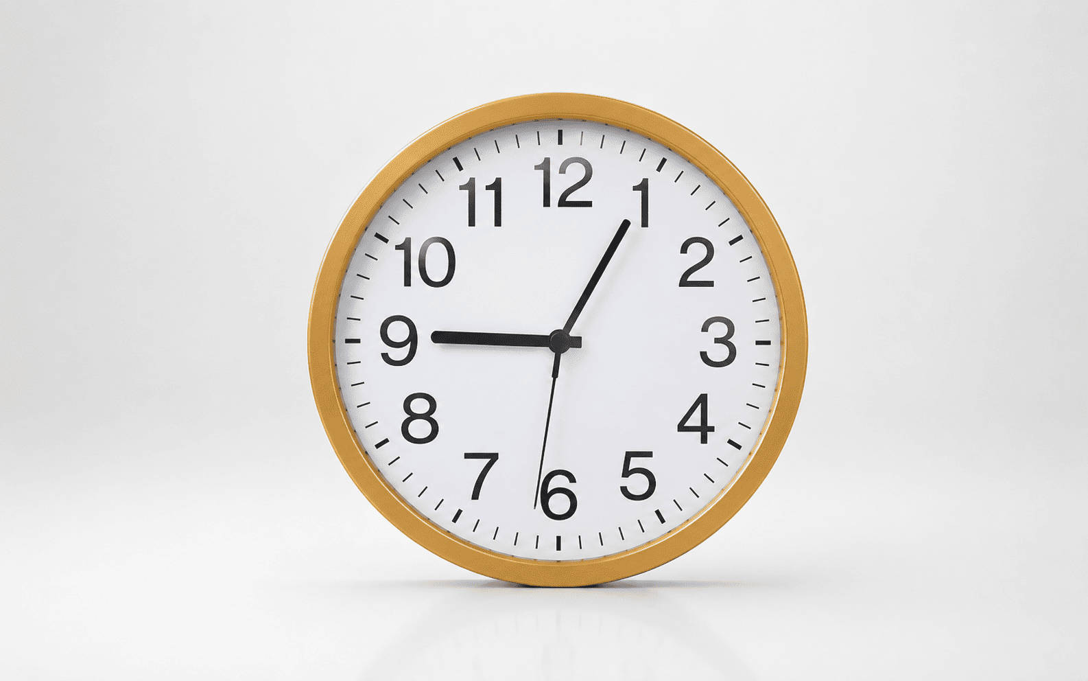 Gold Round Wall Clock, 36 cm Diameter 