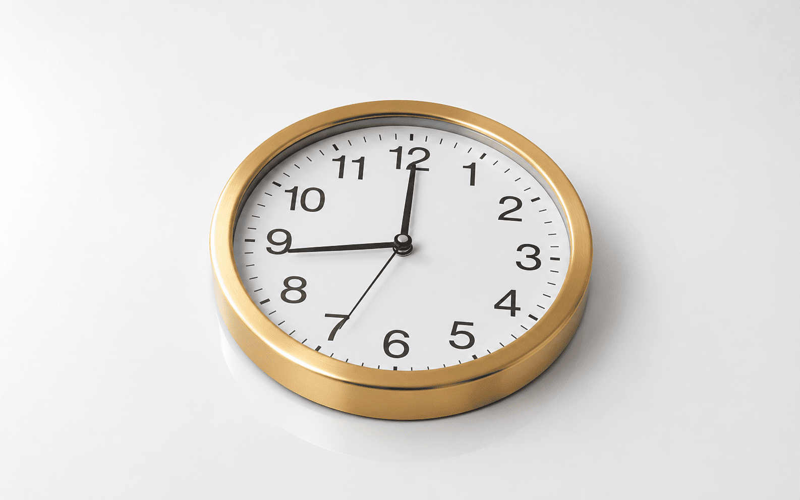 Gold Round Wall Clock, 36 cm Diameter 