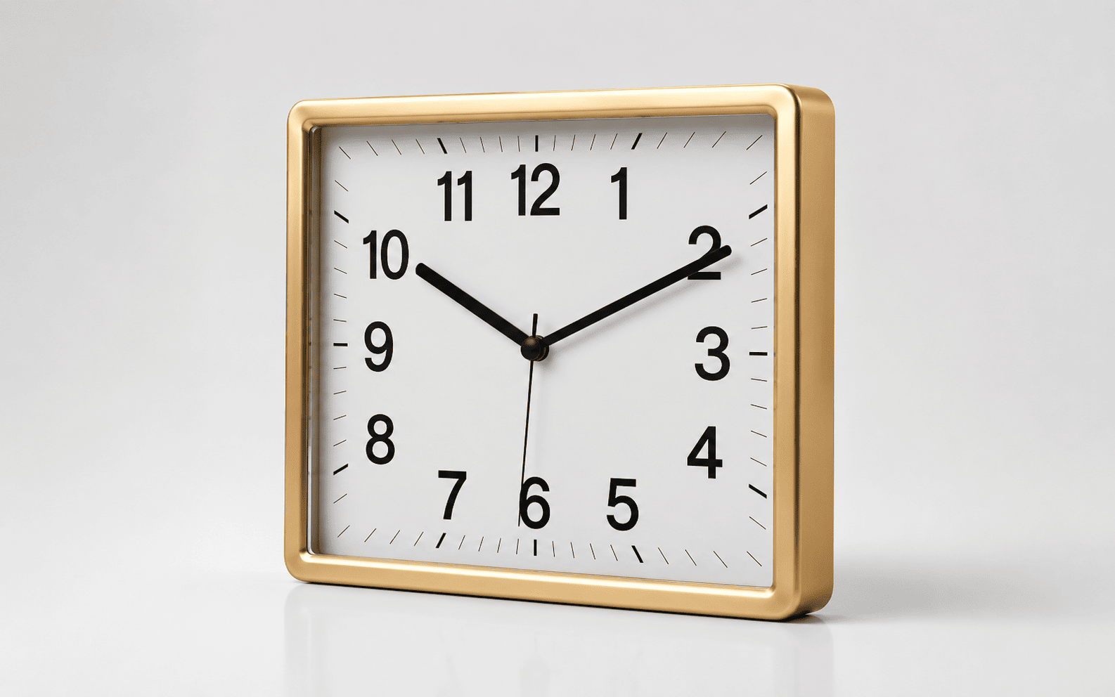 Gold Rectangular Wall Clock 
