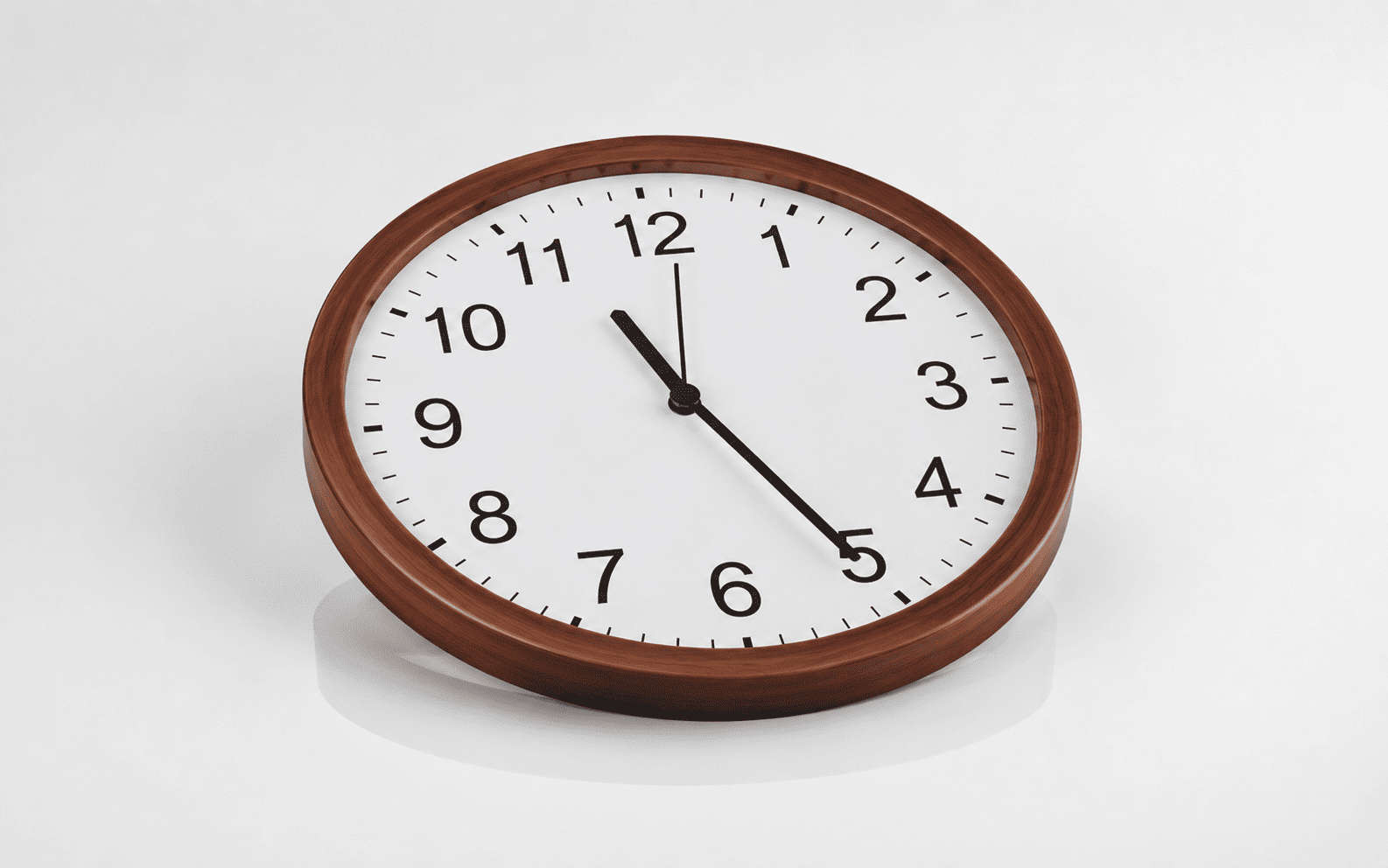 Coffee-Wood Round Wall Clock, 40 cm 