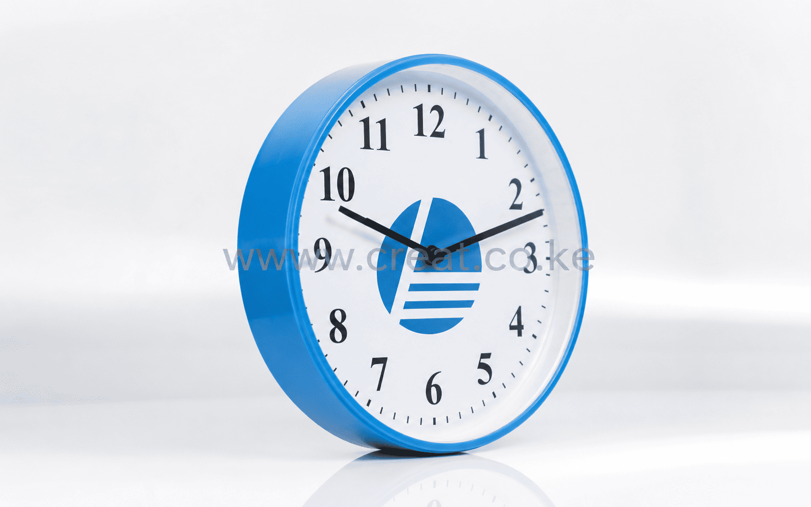 Blue Custom-Print Wall Clock, 24 cm 
