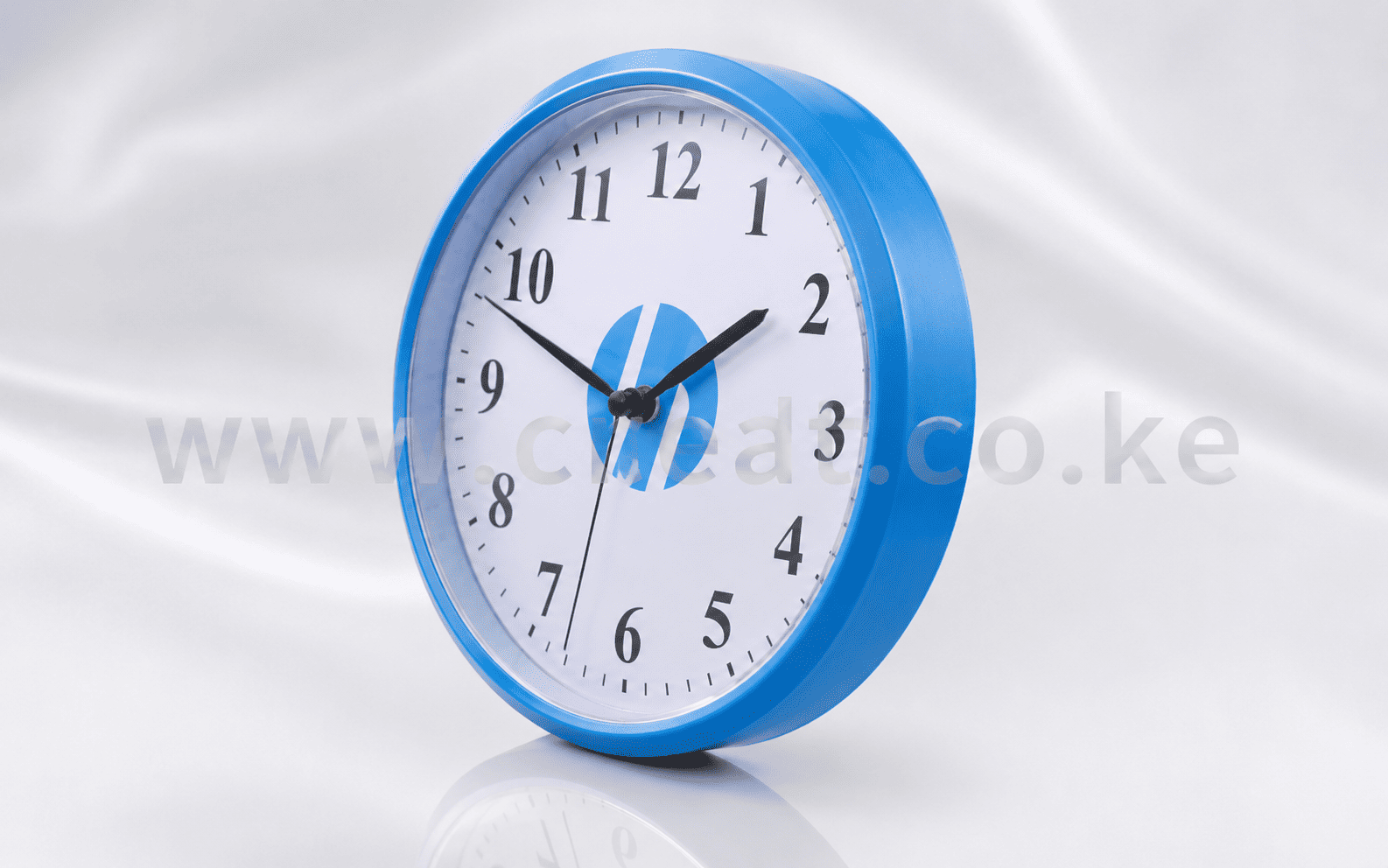 Blue Custom-Print Wall Clock, 24 cm 