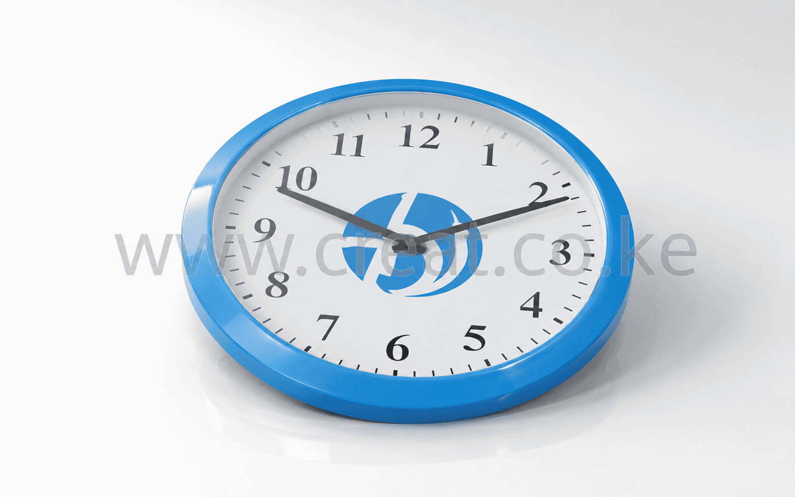 Blue Custom-Print Wall Clock, 24 cm 