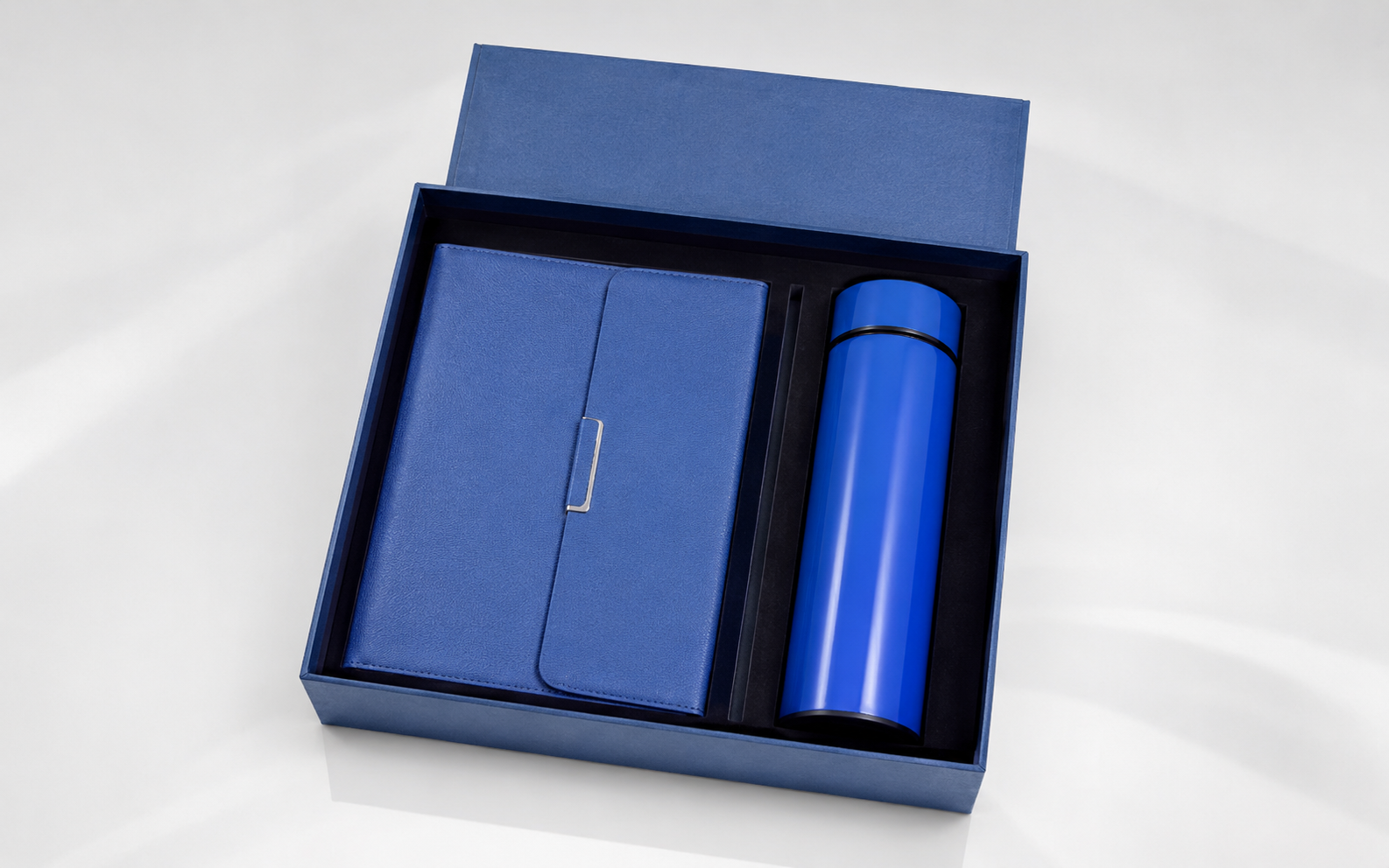 Blue Executive Gift Set with Notebook, Flask and Pen 
