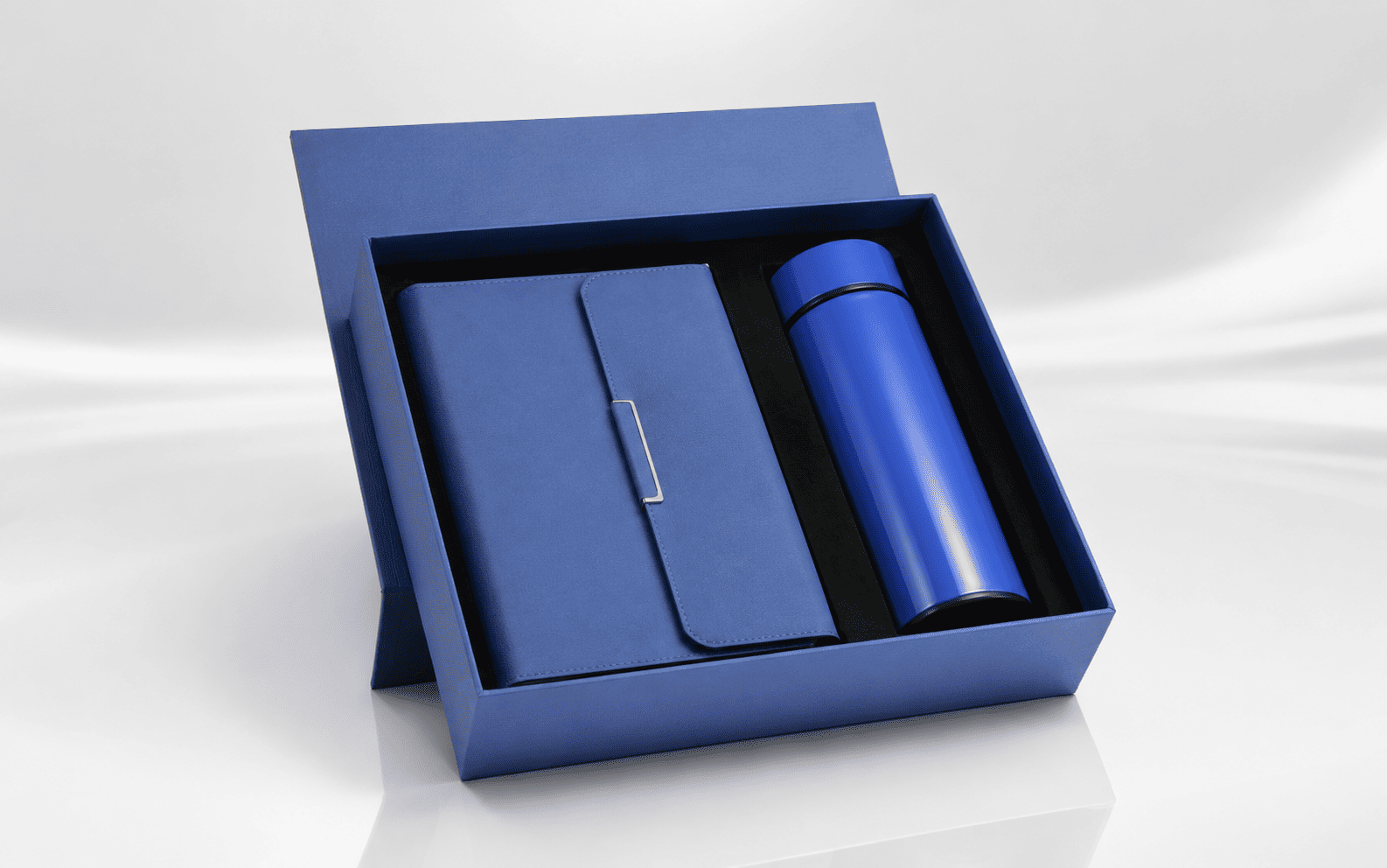 Blue Executive Gift Set with Notebook, Flask and Pen 