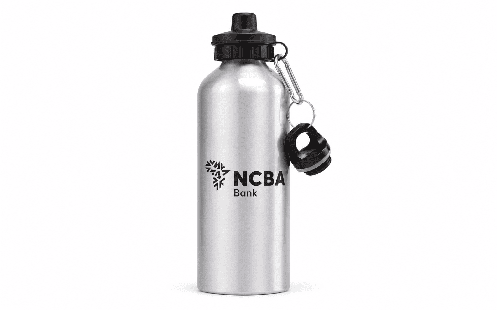 Silver Aluminium Water Bottle with Cap Attachment, 600 ml 