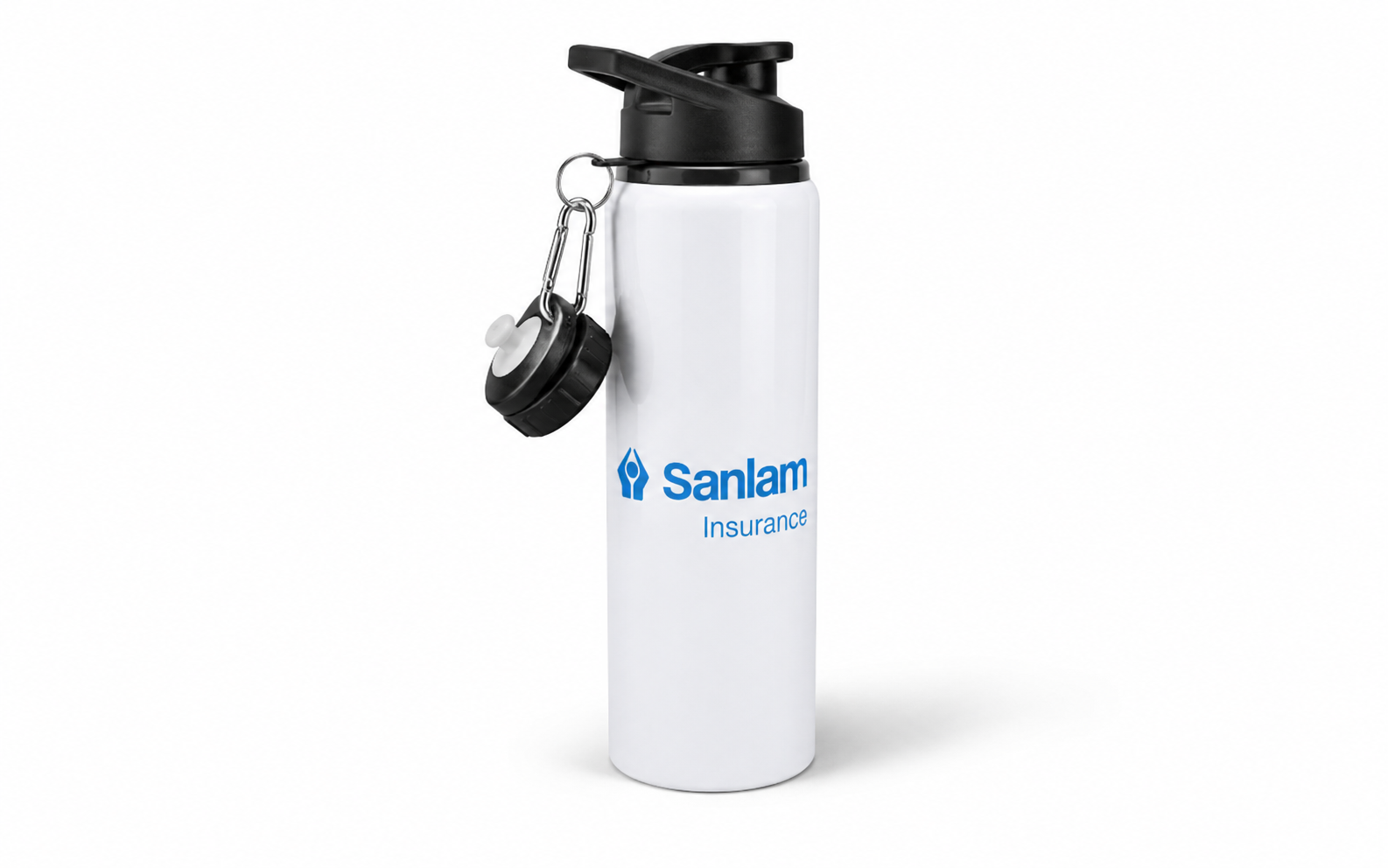 White Aluminium Water Bottle, 600 ml 