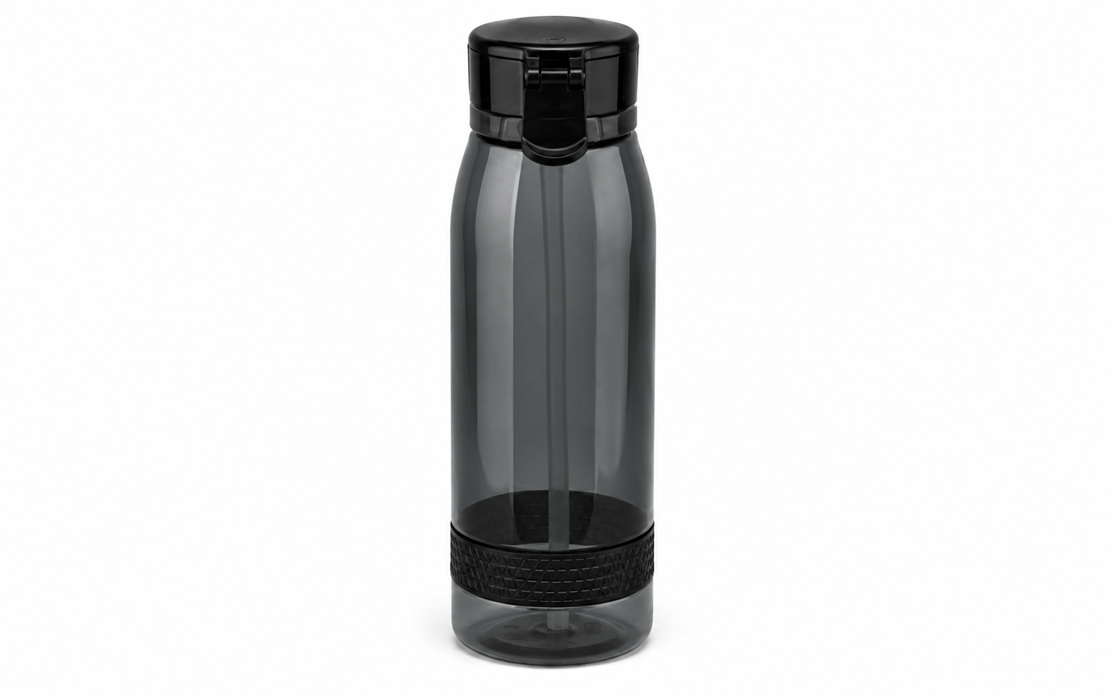Black Plastic Water Bottle, 620 ml 
