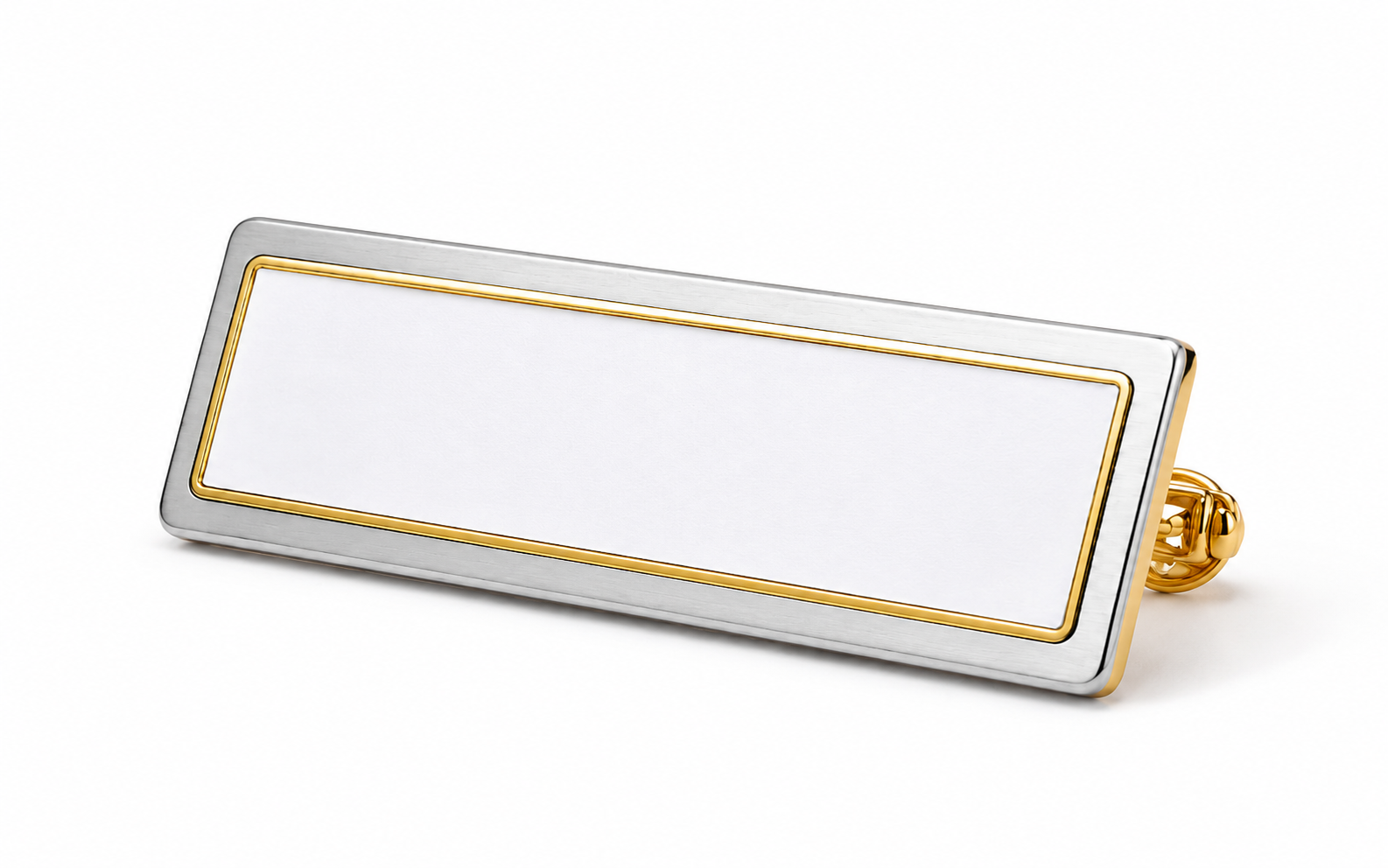 Silver and Gold Pin Name Badge