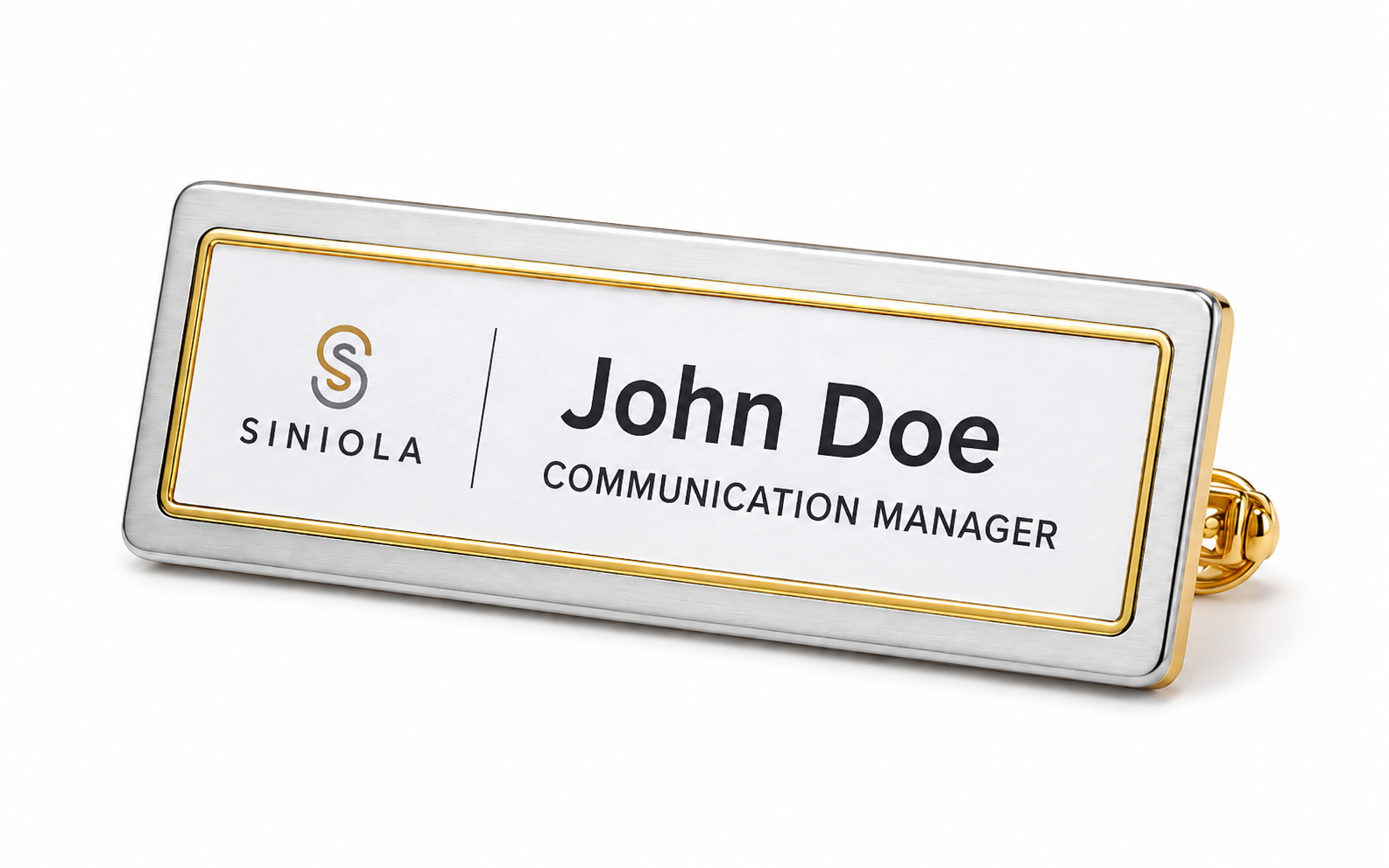 Silver and Gold Pin Name Badge