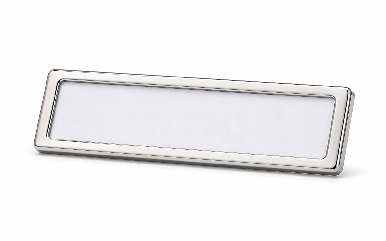 New Silver Metallic Name Badge with Printed Insert 