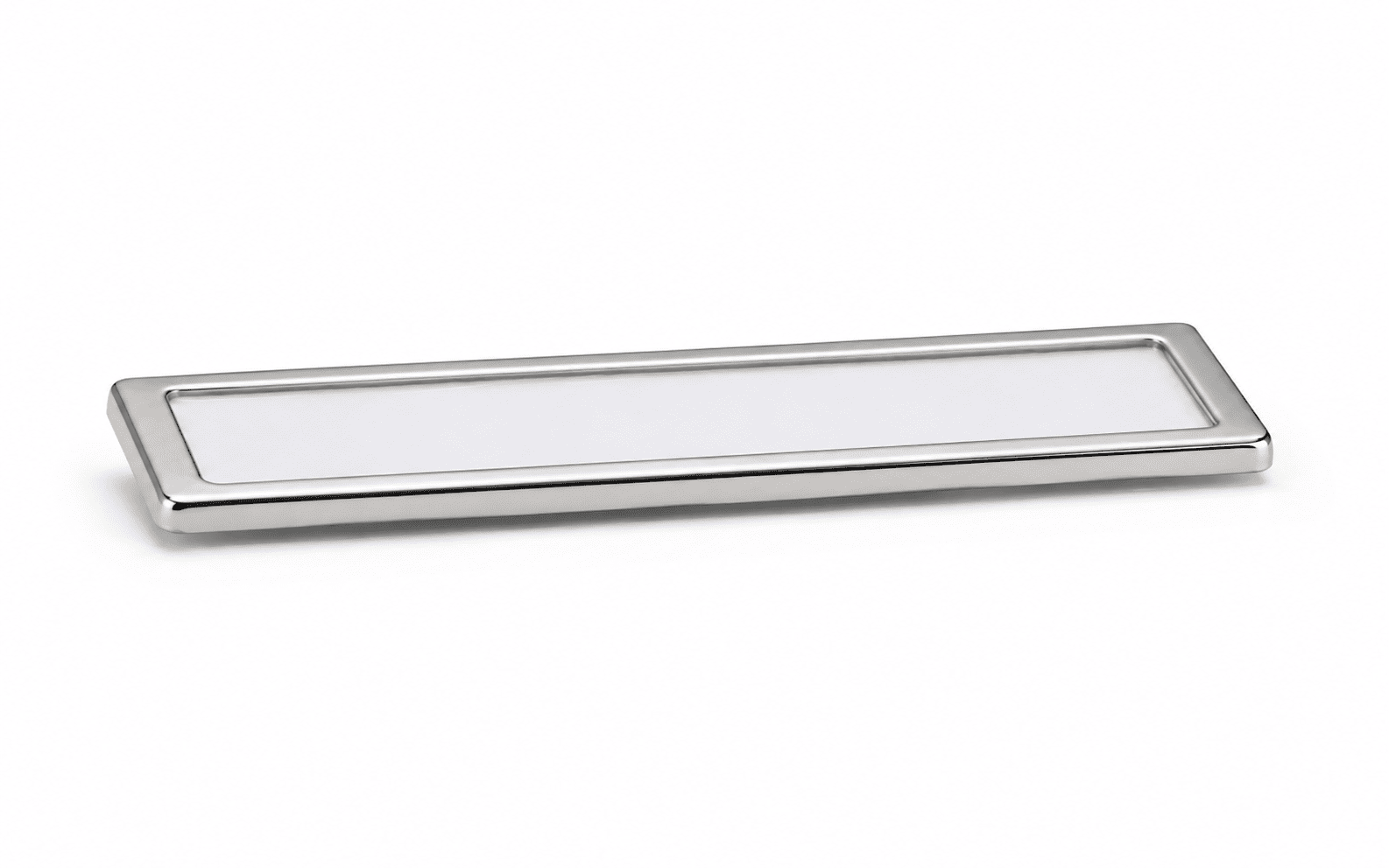 New Silver Metallic Name Badge with Printed Insert 