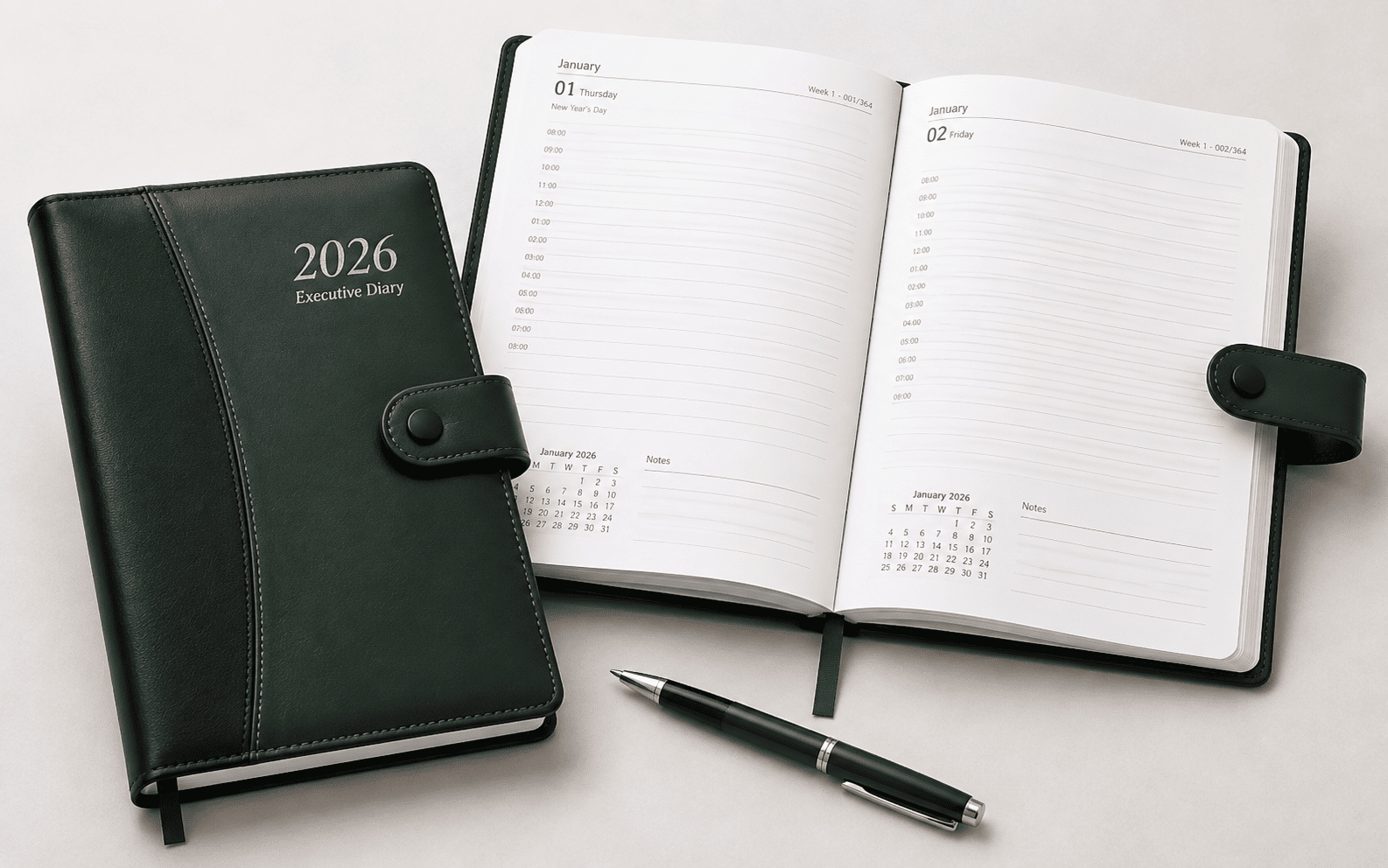 A5 PU Clasp Closure Executive Diary 2026 