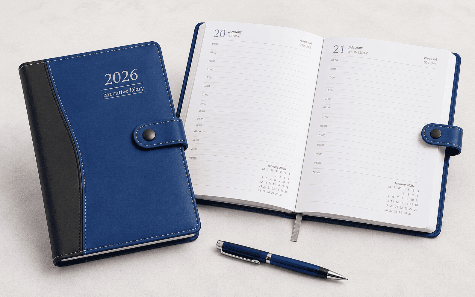 A5 PU Clasp Closure Executive Diary 2026 