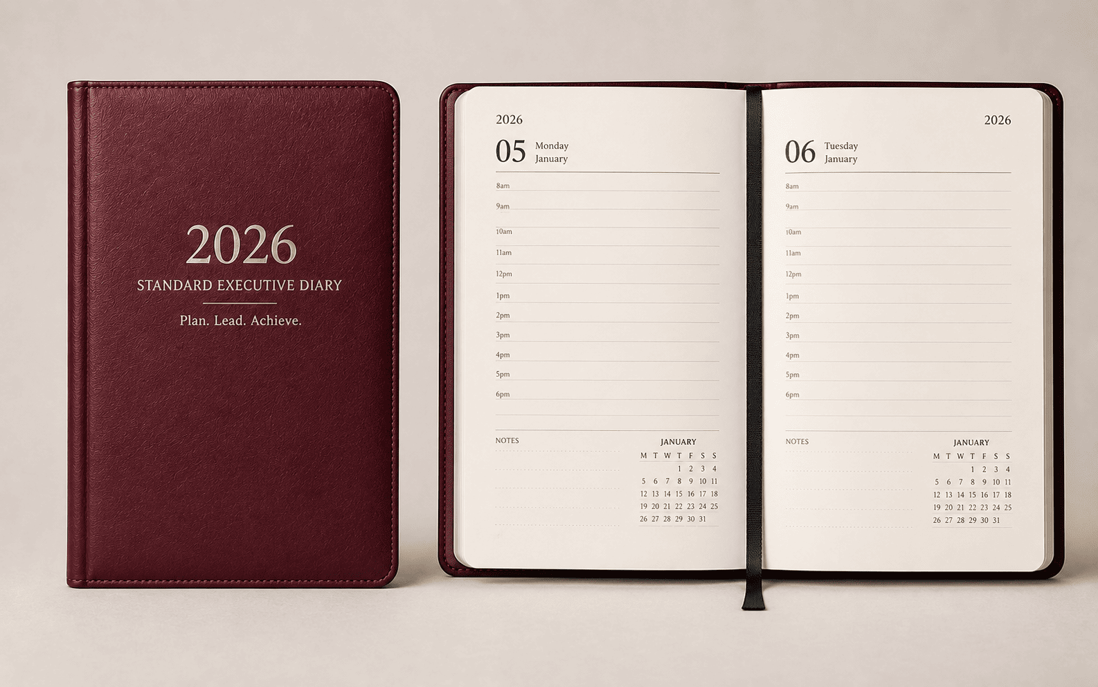A5 Standard PU Executive Diary 2026