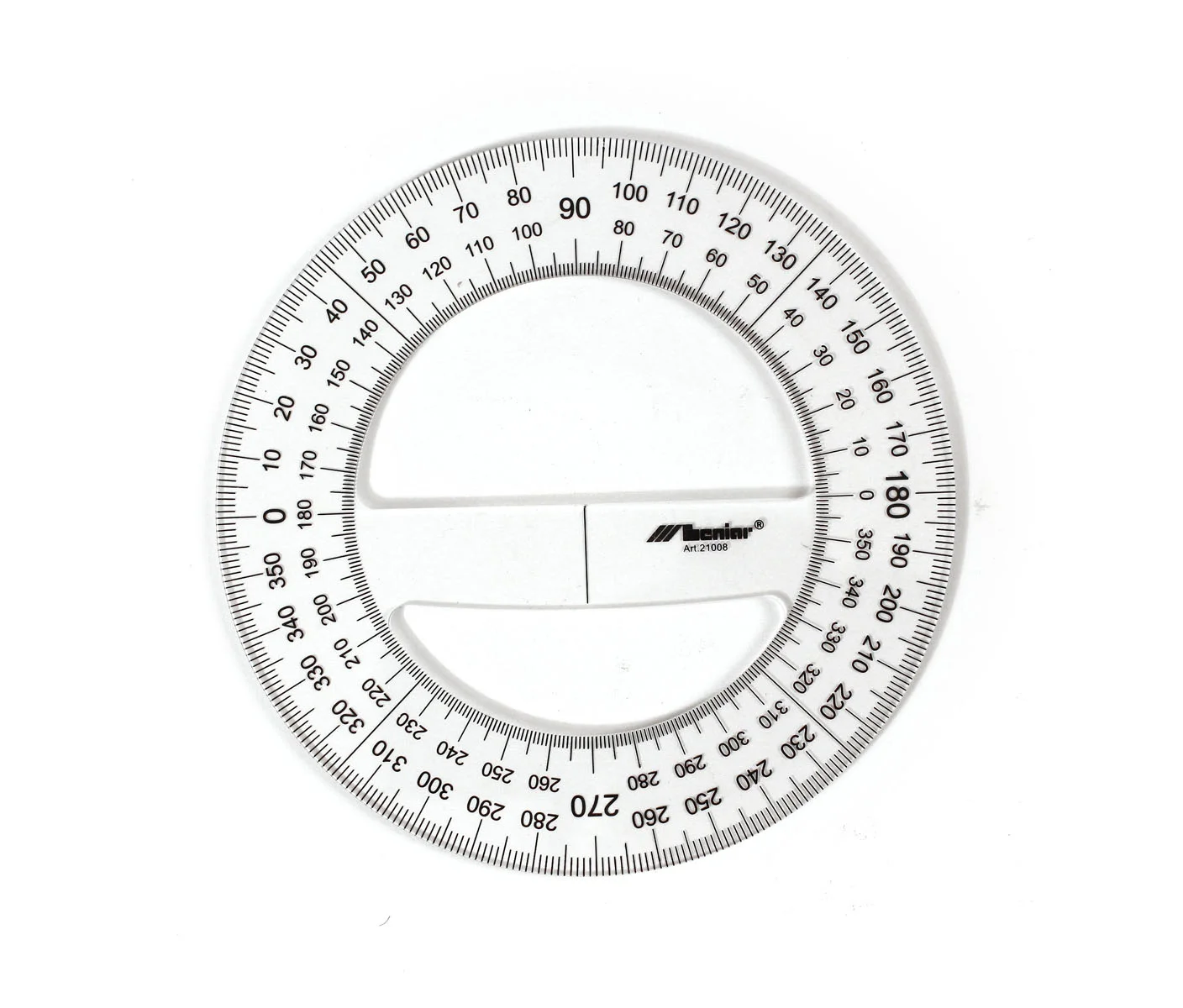 360-Degree Transparent Plastic Protractor - 12 cm