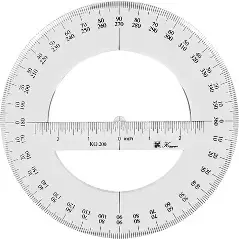 360-Degree Transparent Plastic Protractor - 12 cm