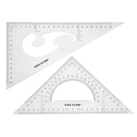 45 and 60 Degree Transparent Set Square Pair