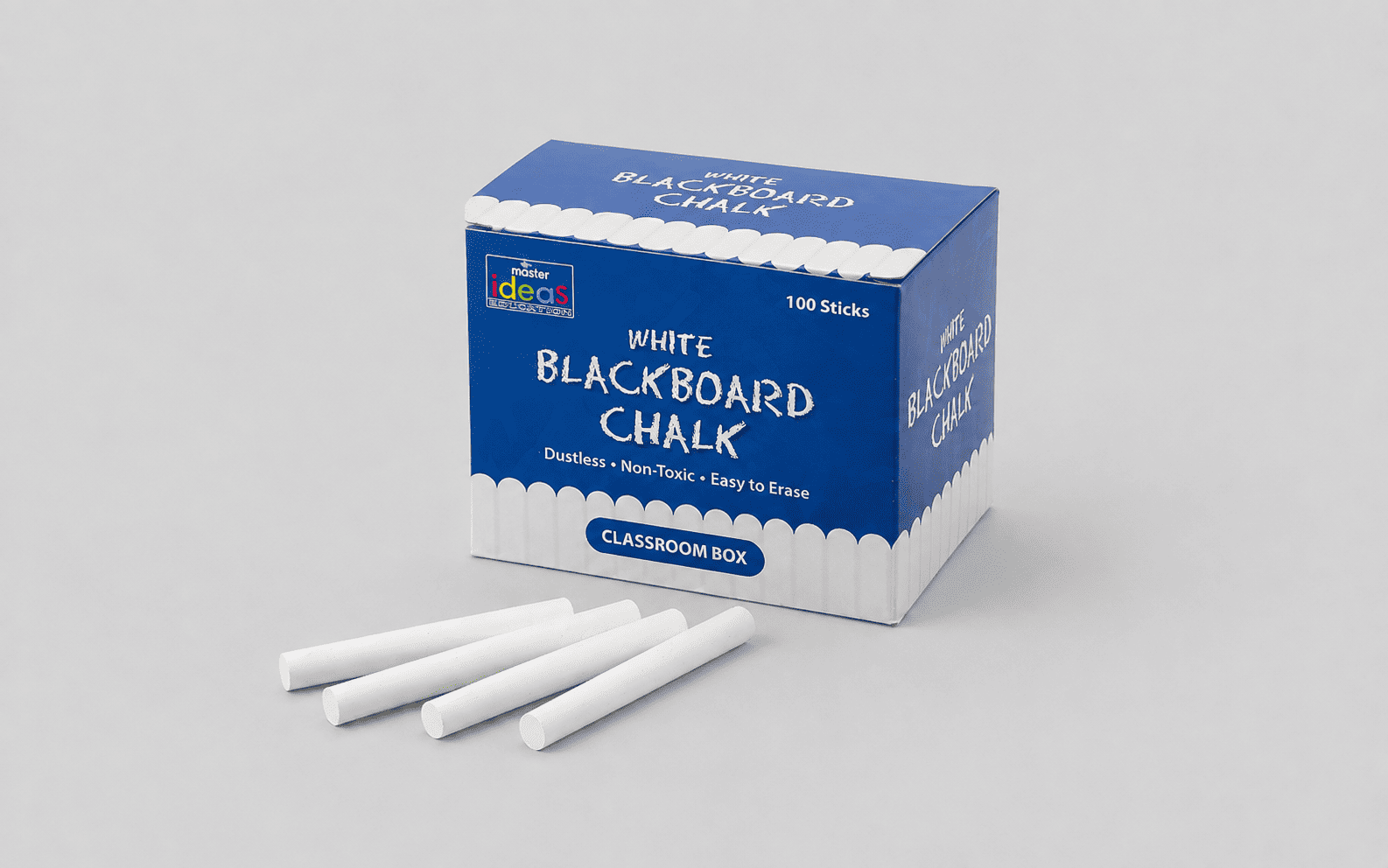 White Dustless Blackboard Chalk - Classroom Box