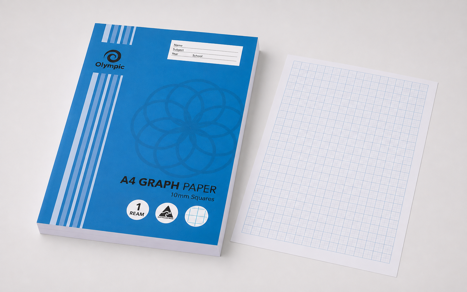  A4 Graph Paper - 10 mm Squares, 1 Ream