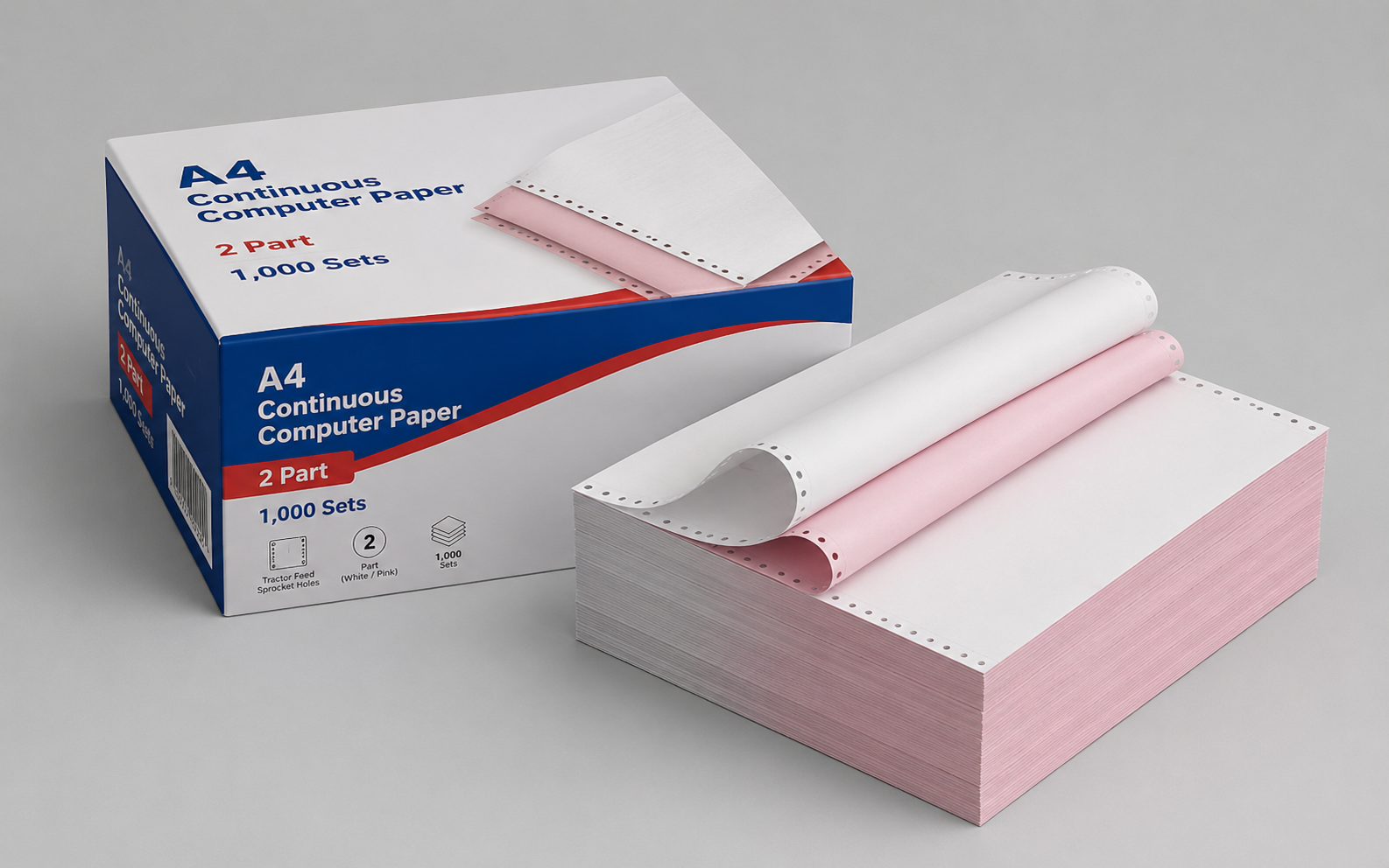 A4 Continuous Computer Paper - 2 Part, 1,000 Sets